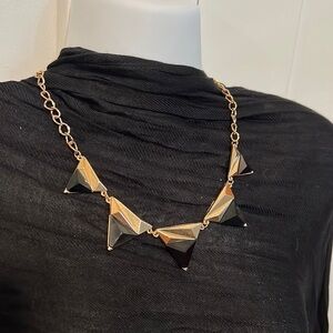 Charming Charlie gold & black triangle accent necklace